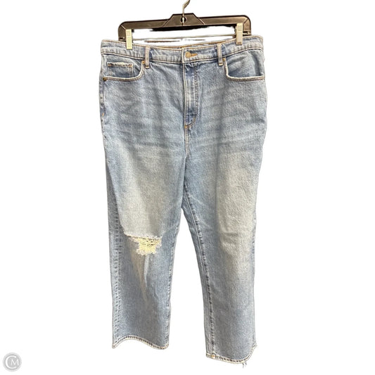 Jeans Straight By Loft In Blue Denim, Size: 14