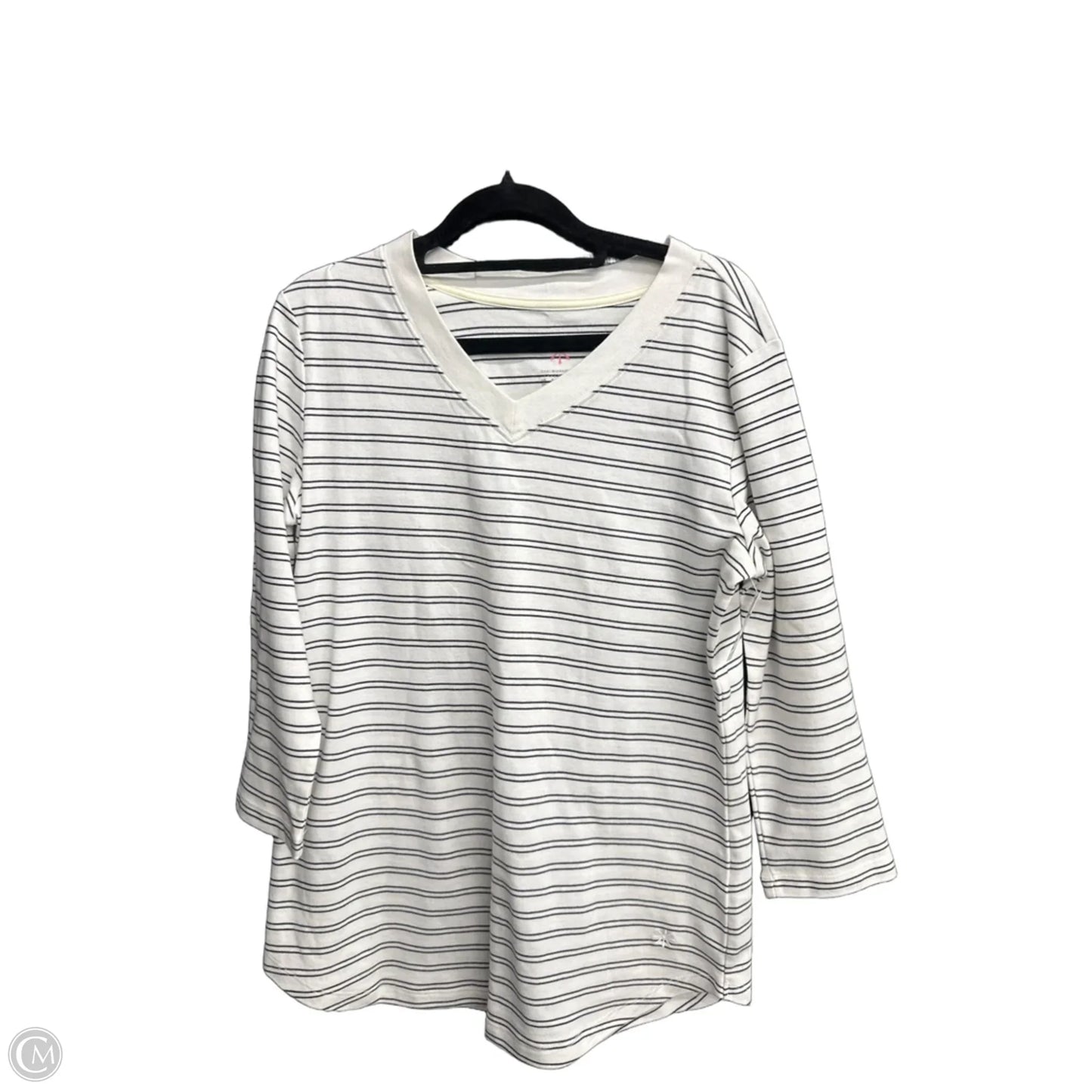 Top 3/4 Sleeve By Isaac Mizrahi In Striped Pattern, Size: S