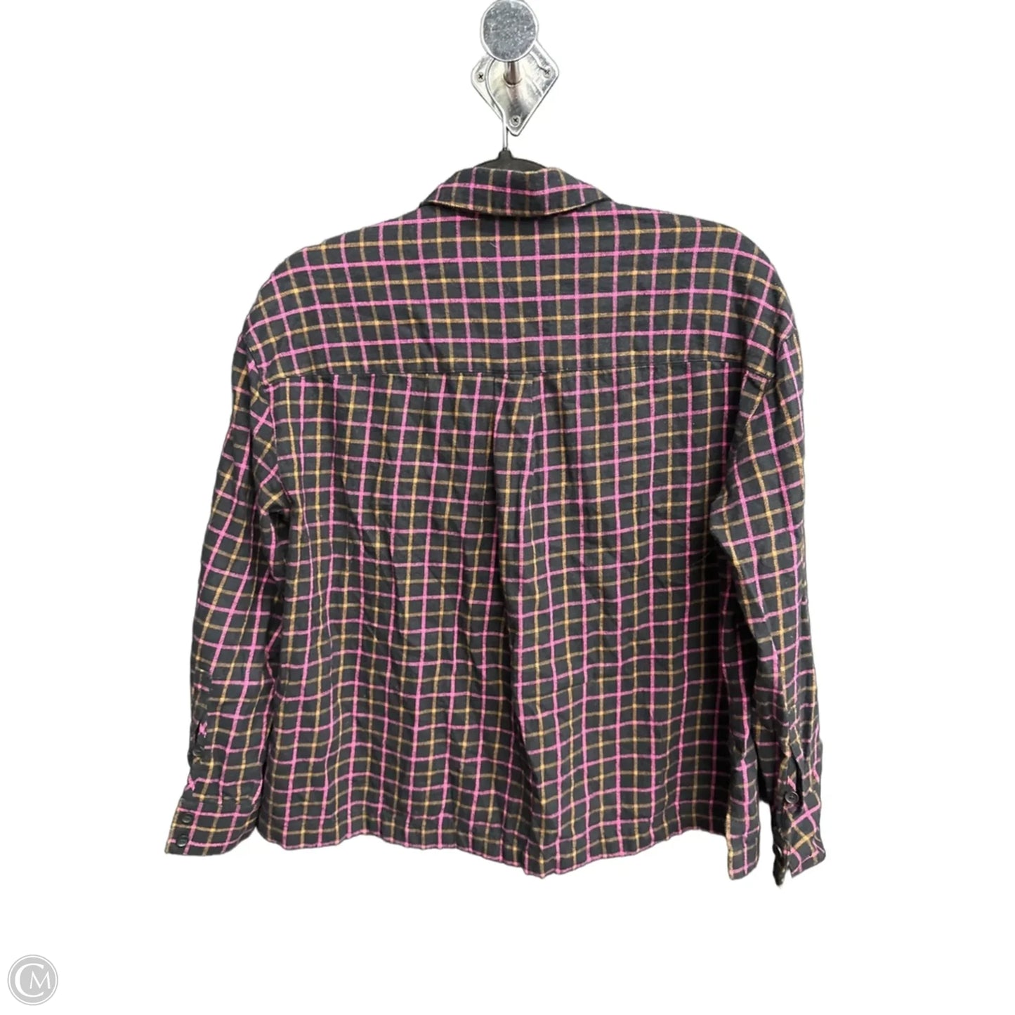 Top Long Sleeve By Madewell In Plaid Pattern, Size: S