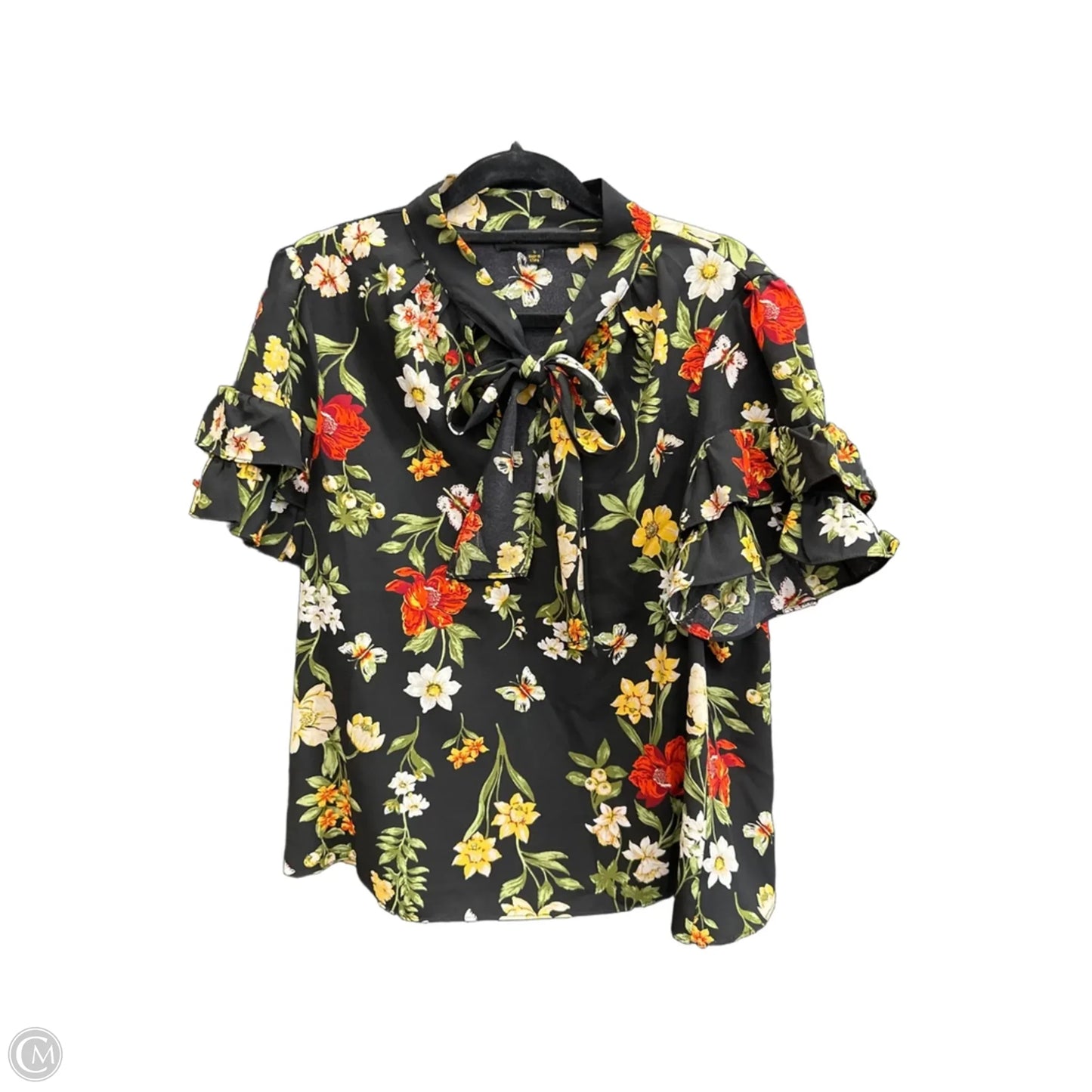 Blouse Short Sleeve By Sugar Lips In Floral Print, Size: S