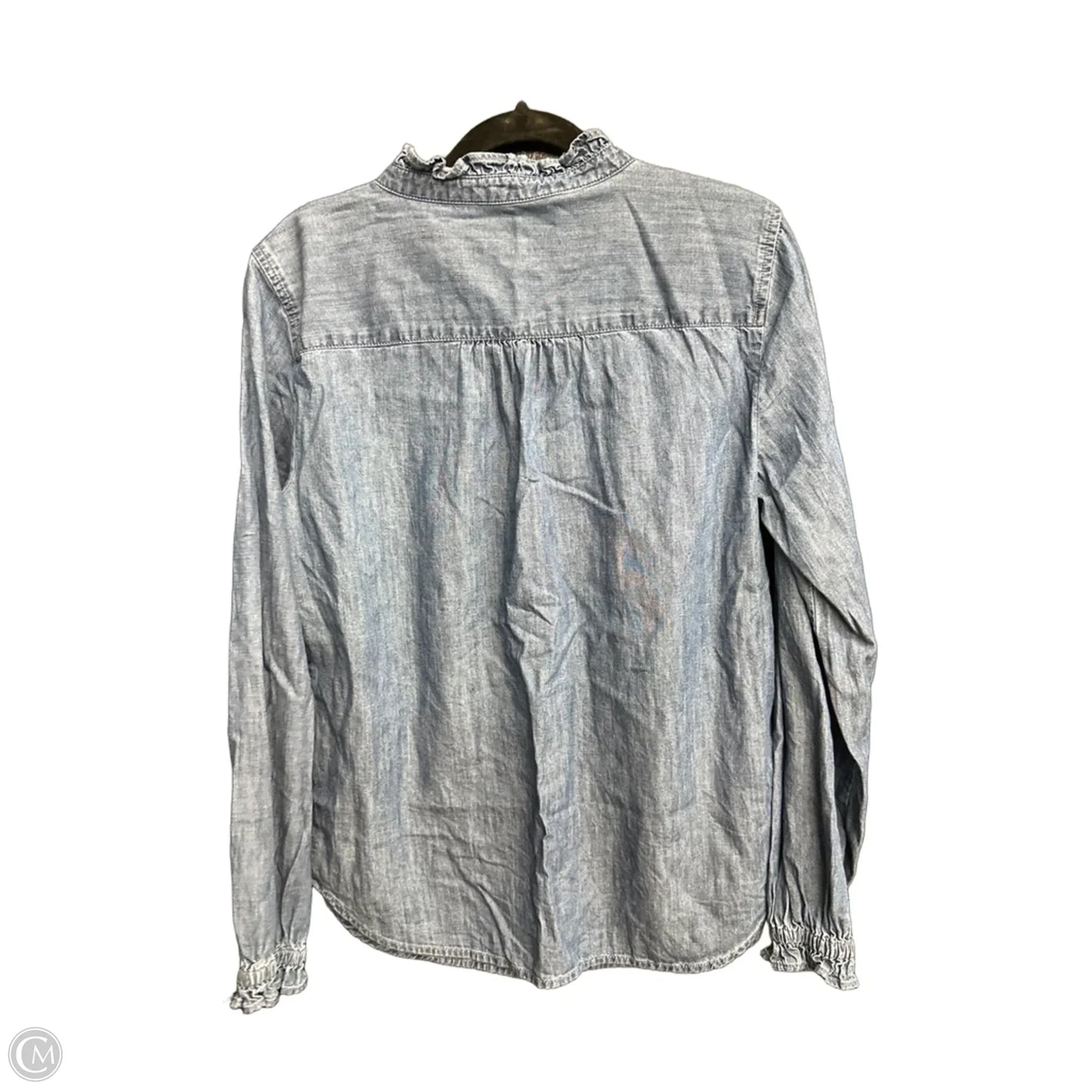 Top Long Sleeve By Talbots In Blue Denim, Size: S