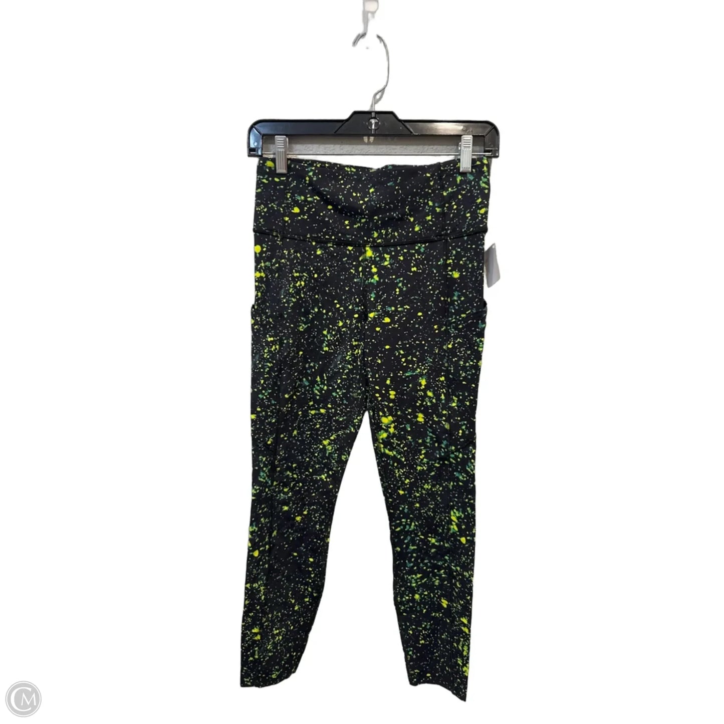 Athletic Leggings By Lululemon In Black & Green, Size: M