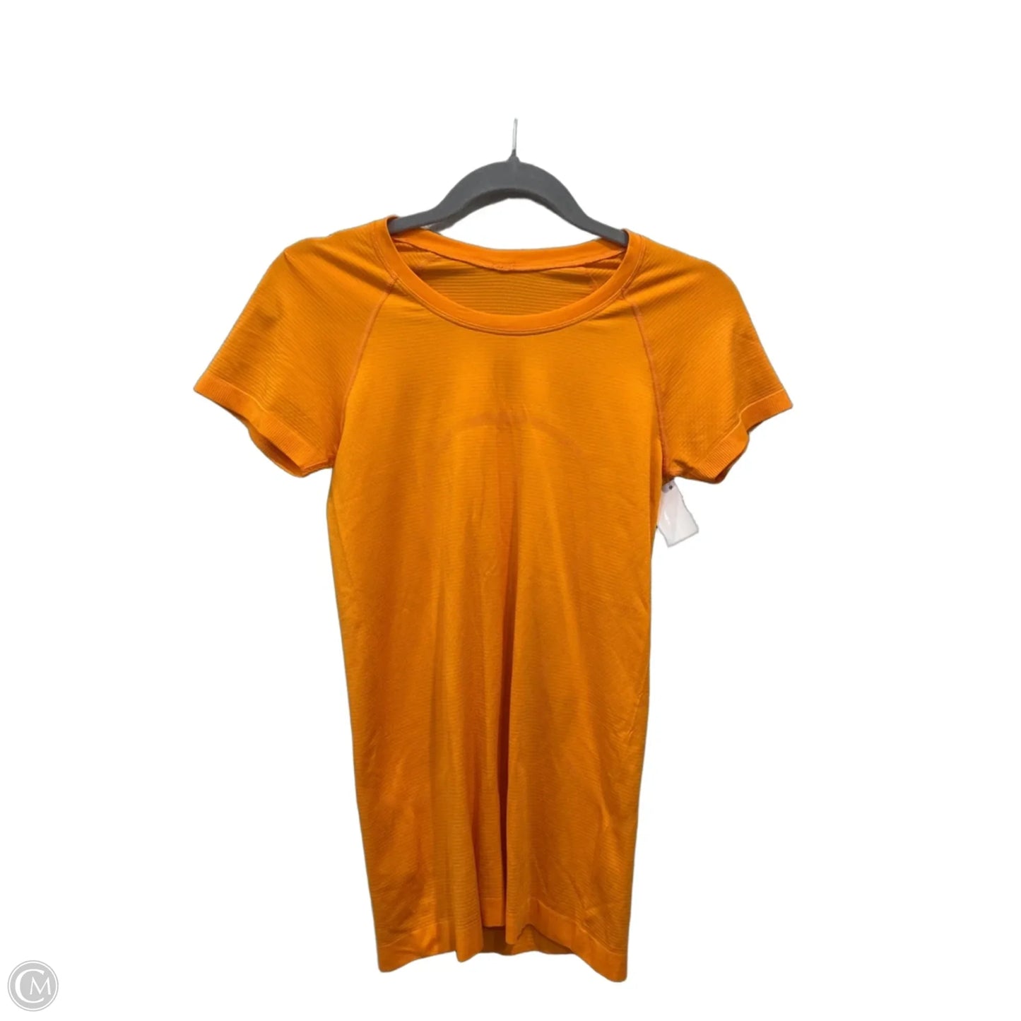 Athletic Top Short Sleeve By Lululemon In Orange, Size: S