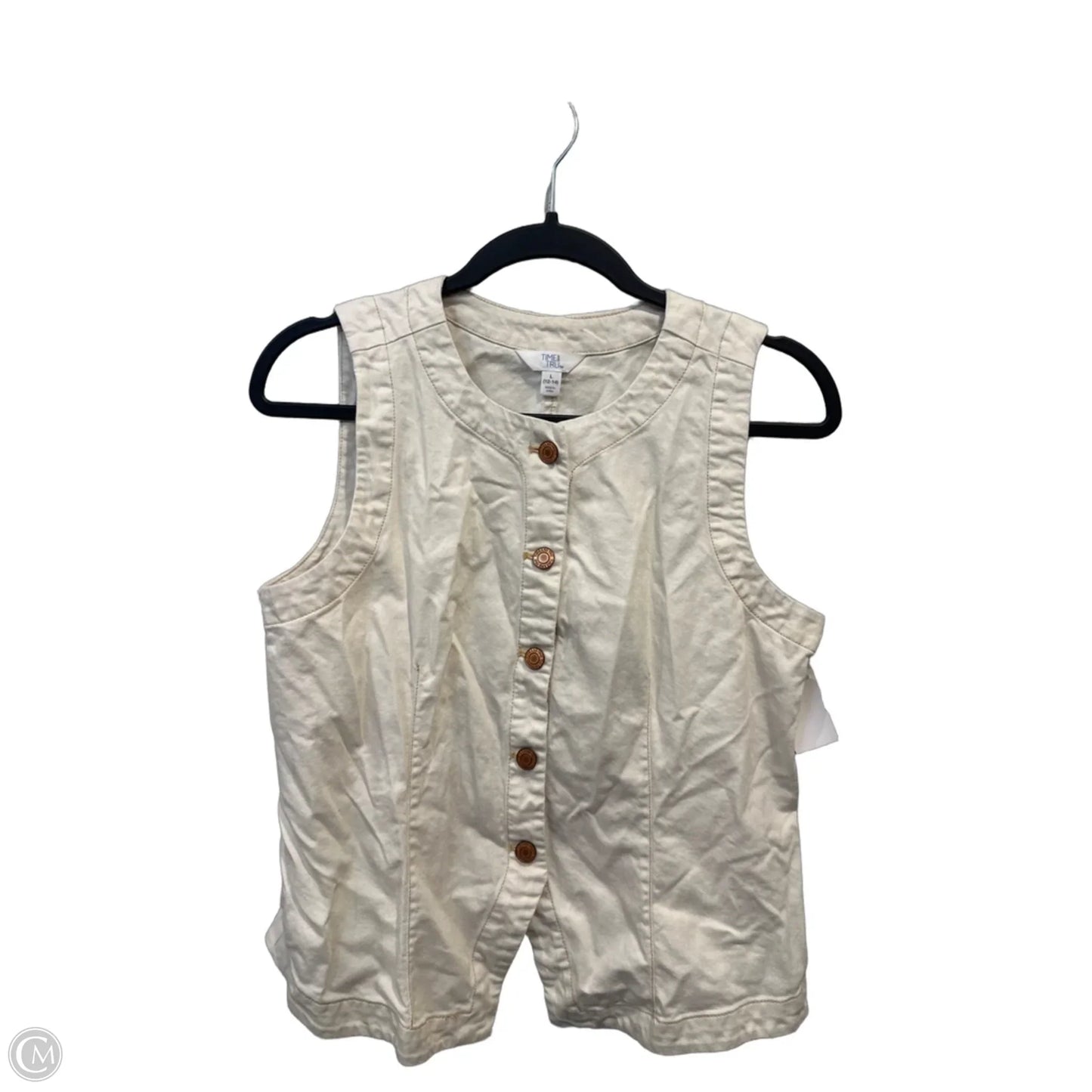 Vest Other By Time And Tru In White Denim, Size: L