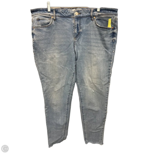 Jeans Skinny By Loft In Blue Denim, Size: 16