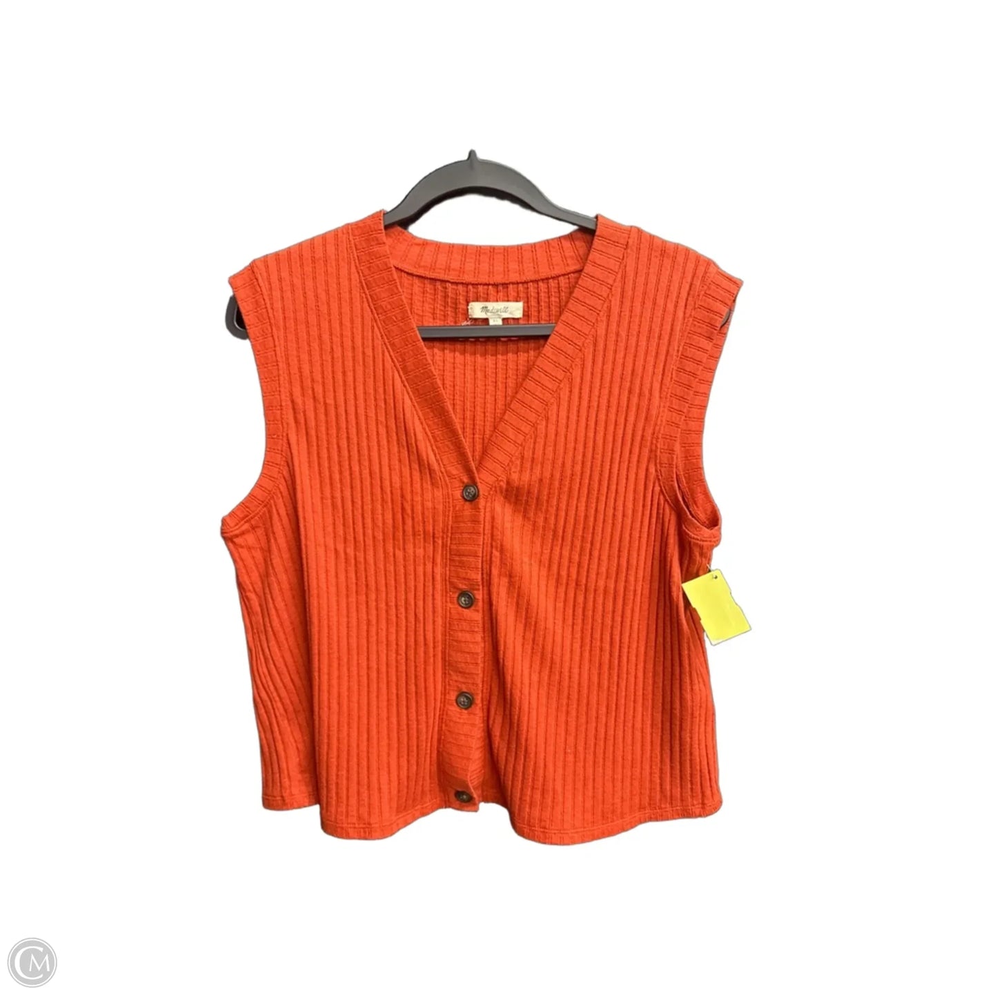 Top Sleeveless By Madewell In Orange, Size: Xl