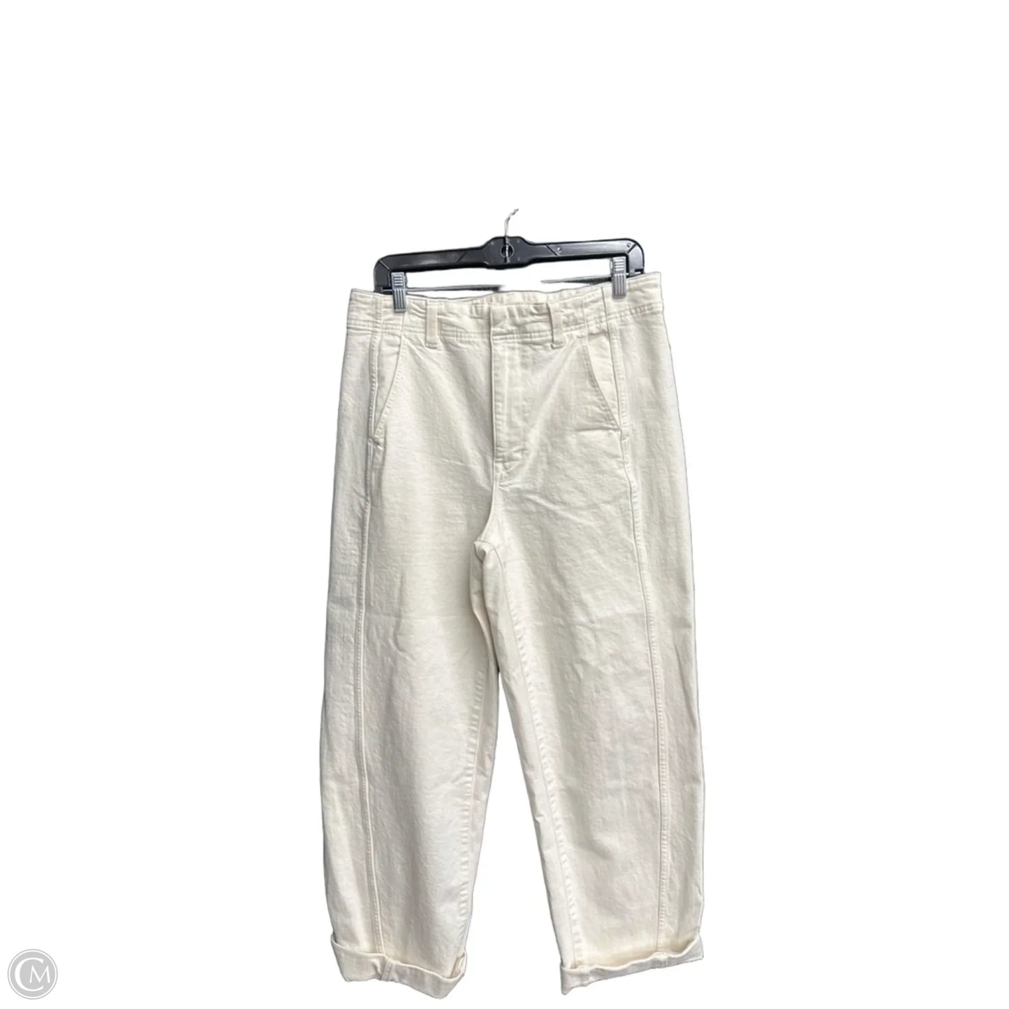 Jeans Wide Leg By Madewell In Cream Denim, Size: 8
