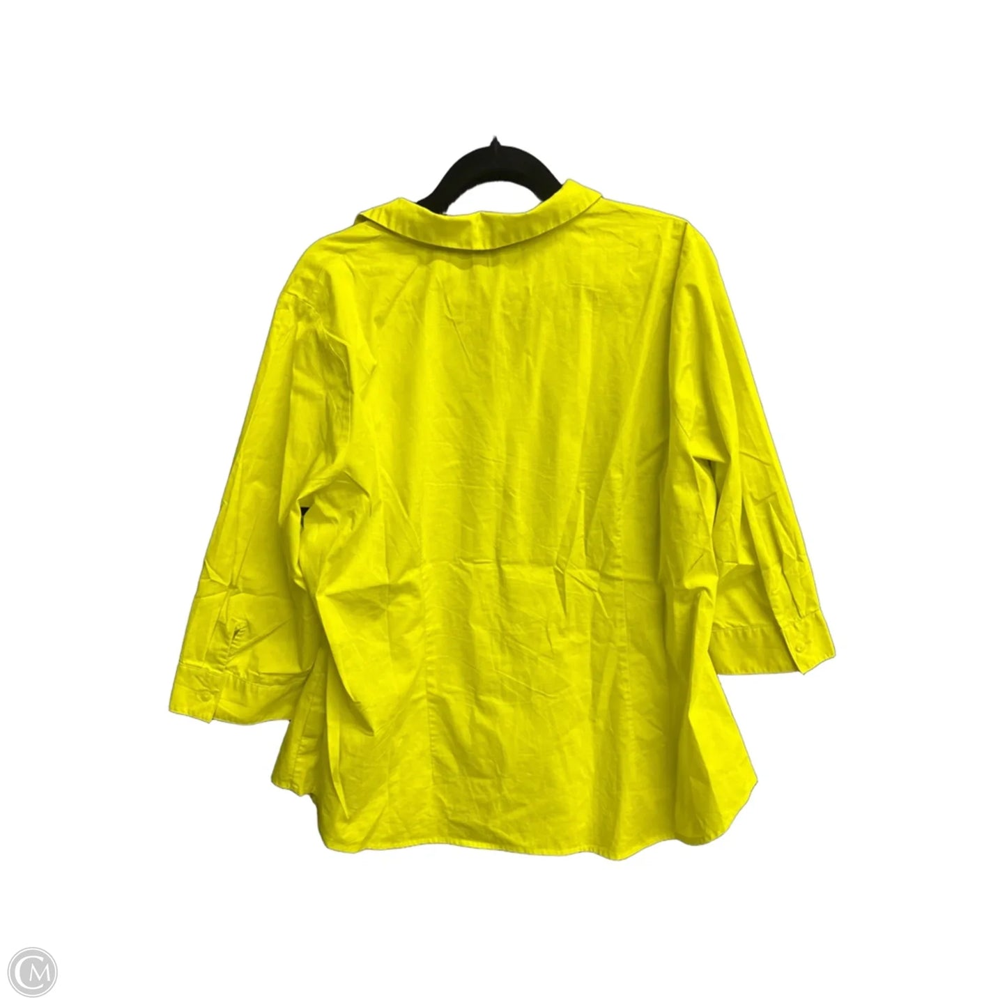 Top Long Sleeve By Worthington In Yellow, Size: 1x
