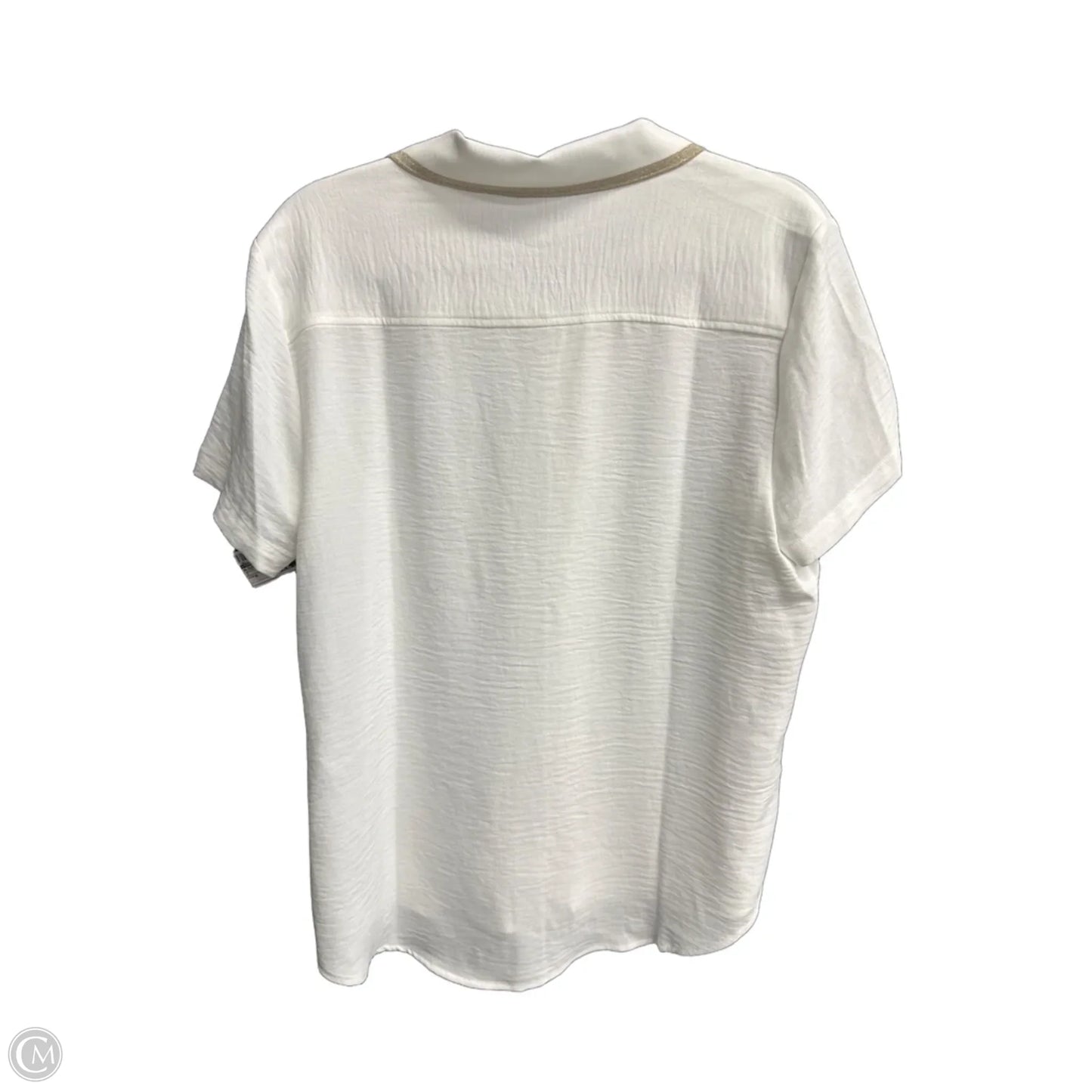 Blouse Short Sleeve By Tommy Hilfiger In White, Size: M