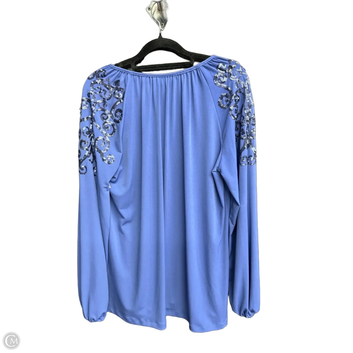 Top Long Sleeve By Susan Graver In Blue, Size: M