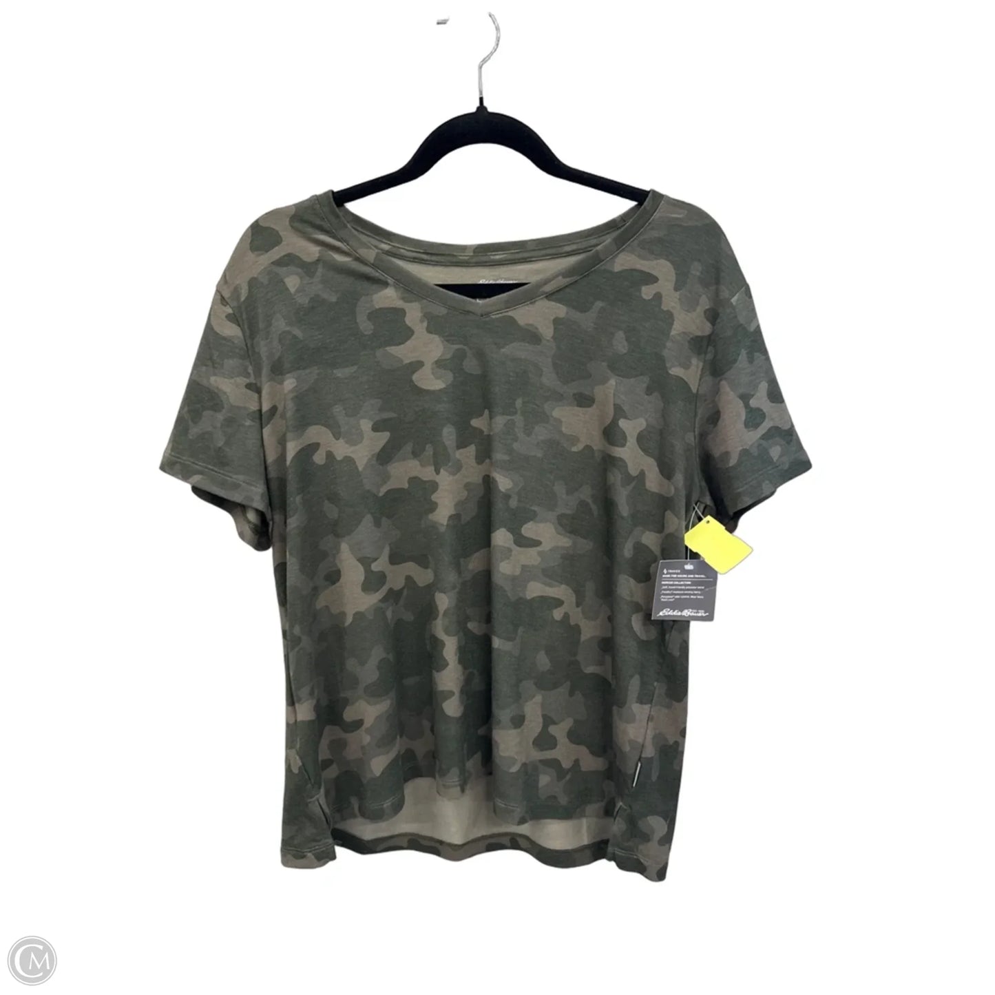 Top Short Sleeve By Eddie Bauer In Camouflage Print, Size: M