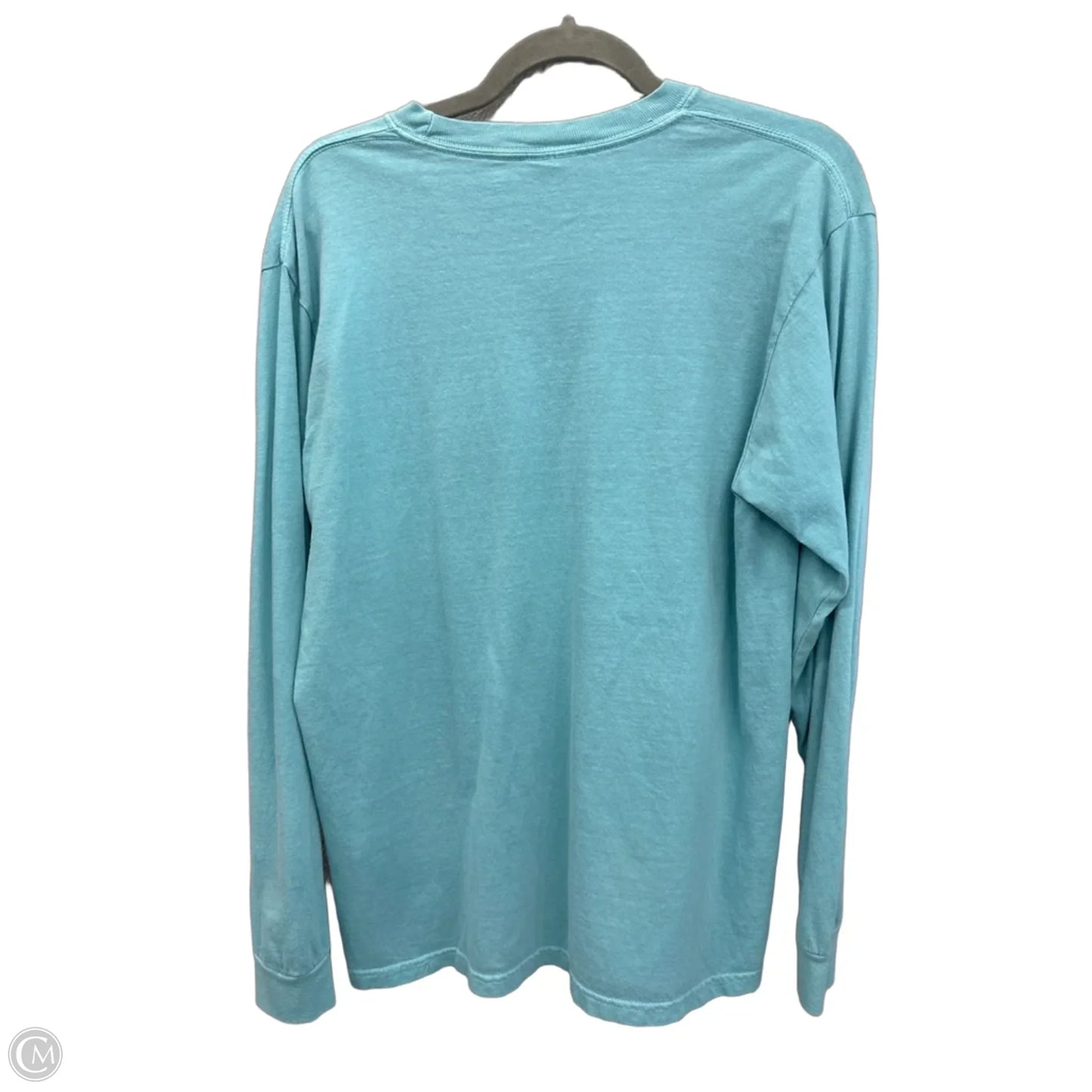 Top Long Sleeve By Comfort Colors In Blue, Size: M