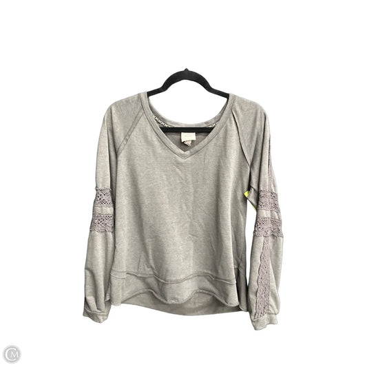 Top Long Sleeve By Knox Rose In Grey, Size: M