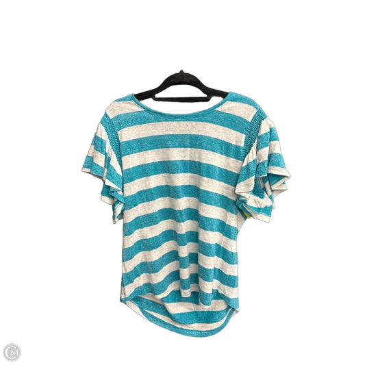 Top Short Sleeve By Chicos In Striped Pattern, Size: L