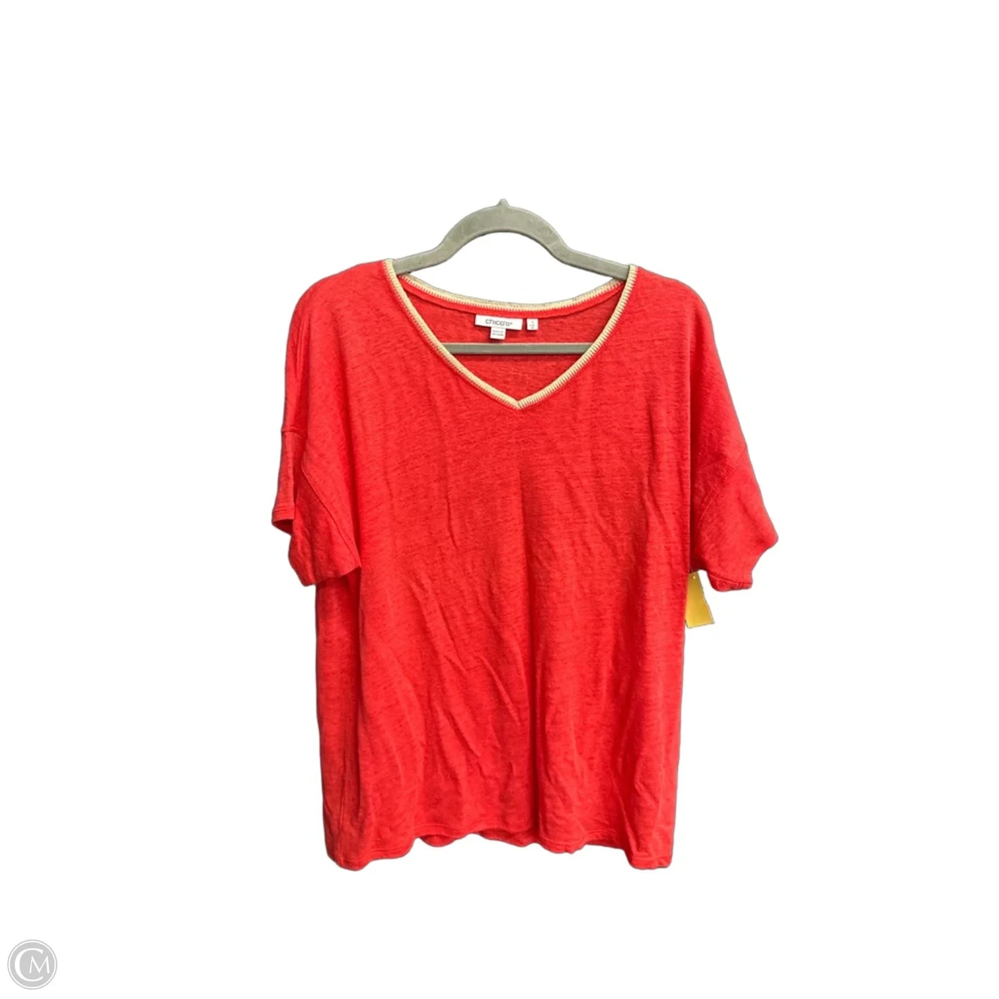 Top Short Sleeve By Chicos In Red, Size: M