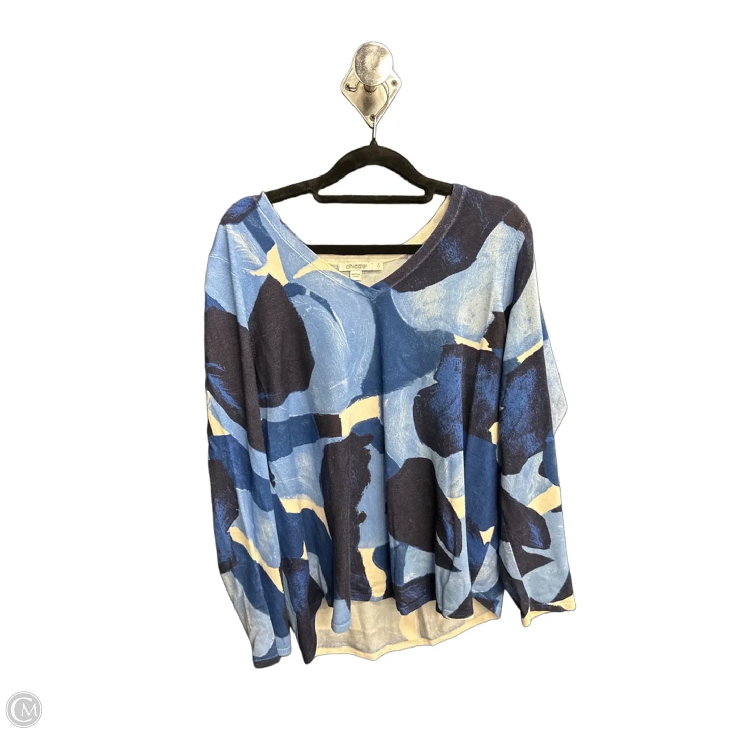Top Long Sleeve By Chicos In Blue, Size: L