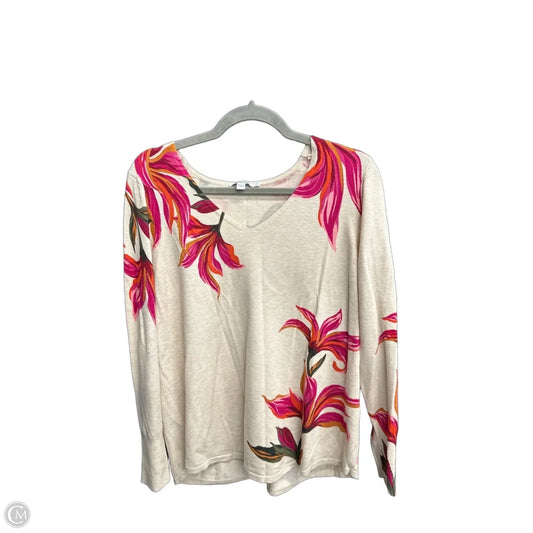 Top Long Sleeve By Chicos In Floral Print, Size: L