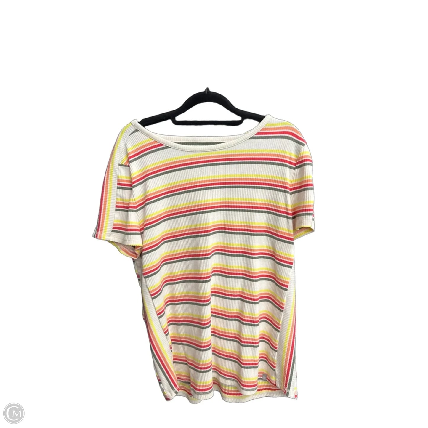 Top Short Sleeve By Talbots In Striped Pattern, Size: Xl