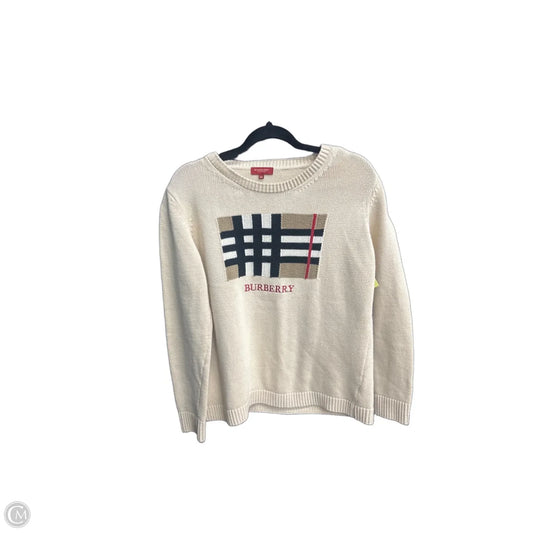 Sweater Luxury Designer By Burberry In Plaid Pattern