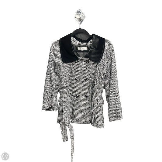 Coat Peacoat By Tahari In Black & White, Size: 2x