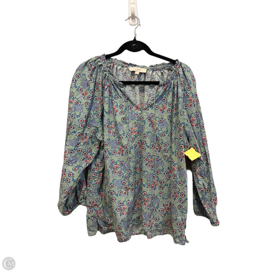 Top Long Sleeve By Loft In Floral Print, Size: Xl