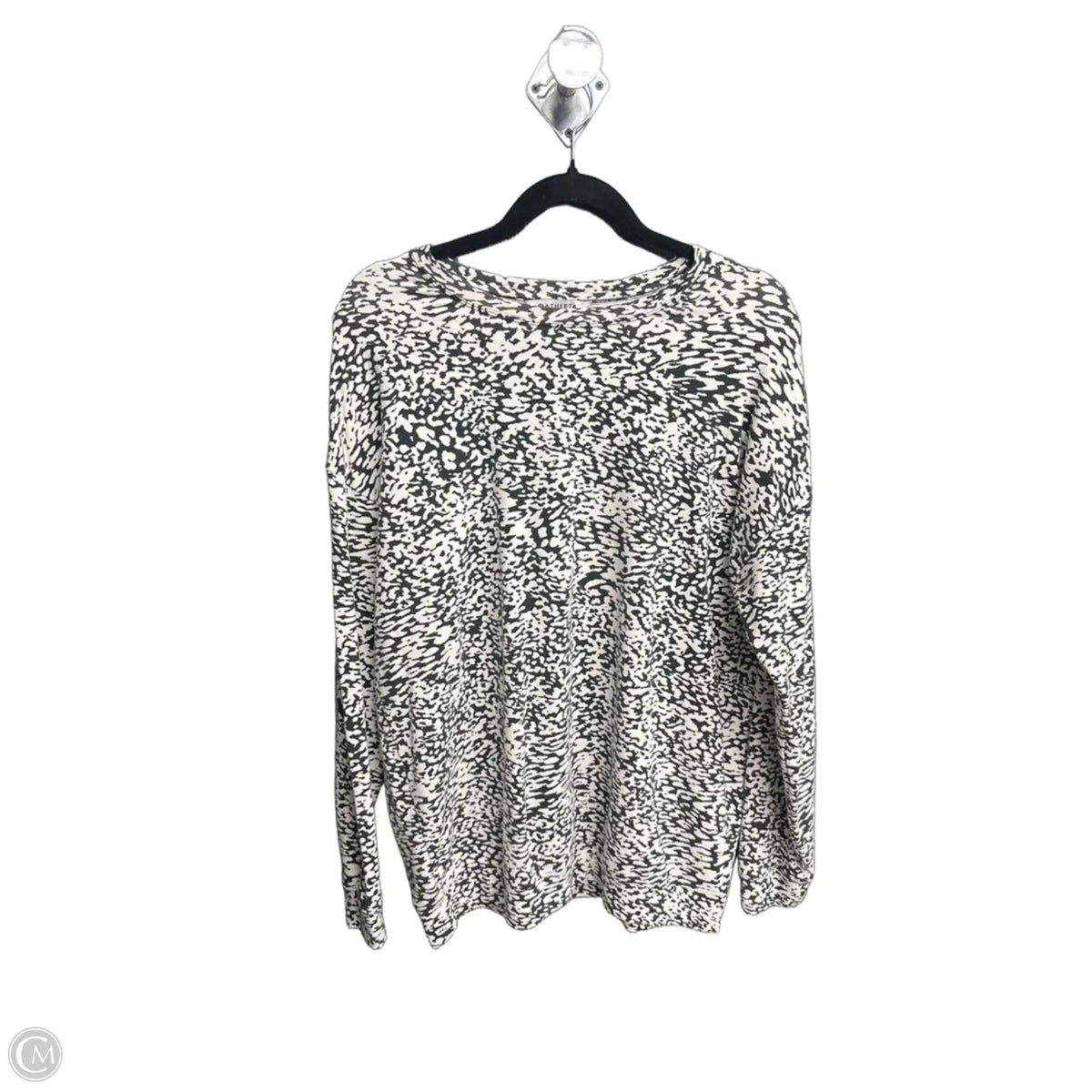 Top Long Sleeve By Athleta In Black & White, Size: M