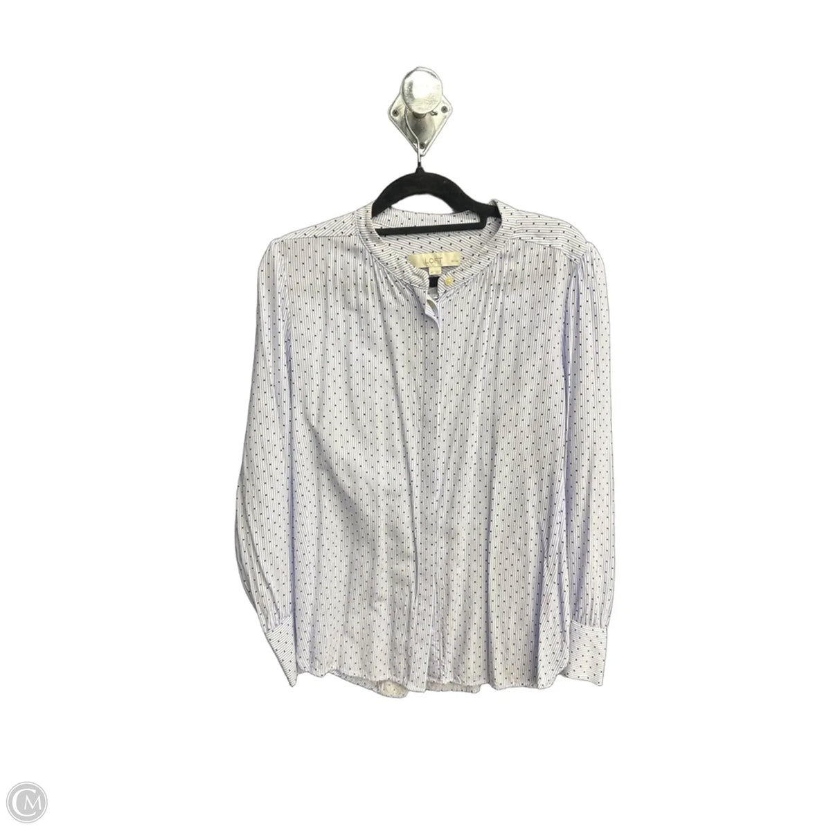 Top Long Sleeve By Loft In Blue & White, Size: Mp