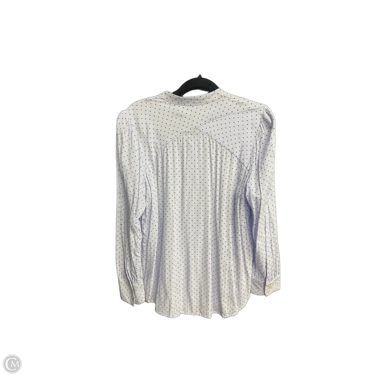 Top Long Sleeve By Loft In Blue & White, Size: Mp