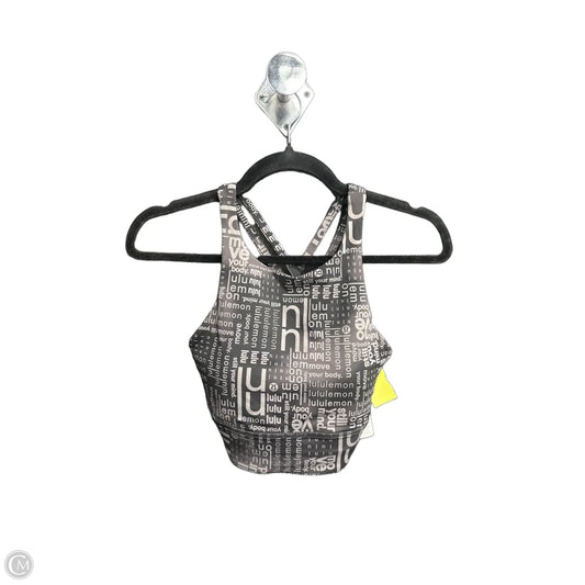 Athletic Bra By Lululemon In Black & Grey, Size: S