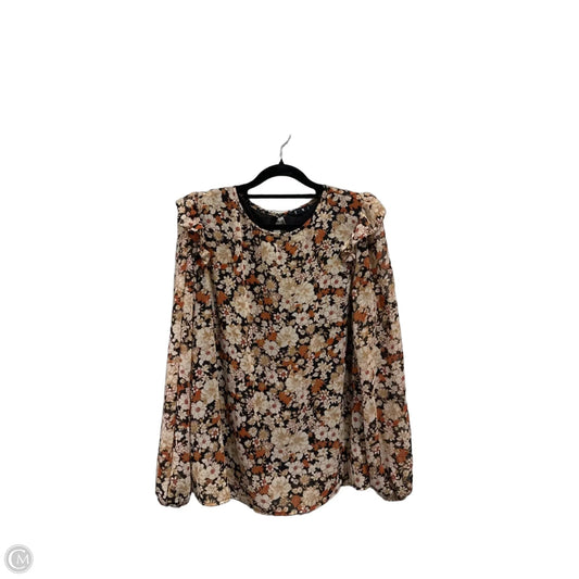 Top Long Sleeve By E&m In Floral Print, Size: M