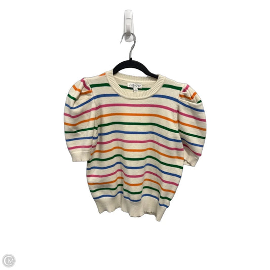 Sweater Short Sleeve By She + Sky In Striped Pattern, Size: M