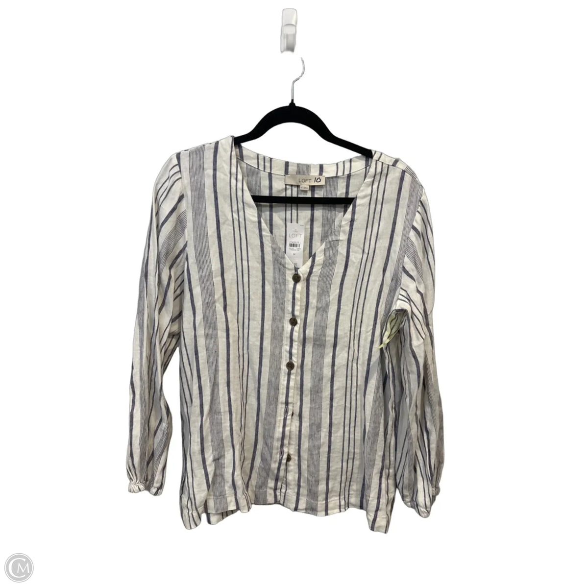 Top Long Sleeve By Loft In Striped Pattern, Size: M