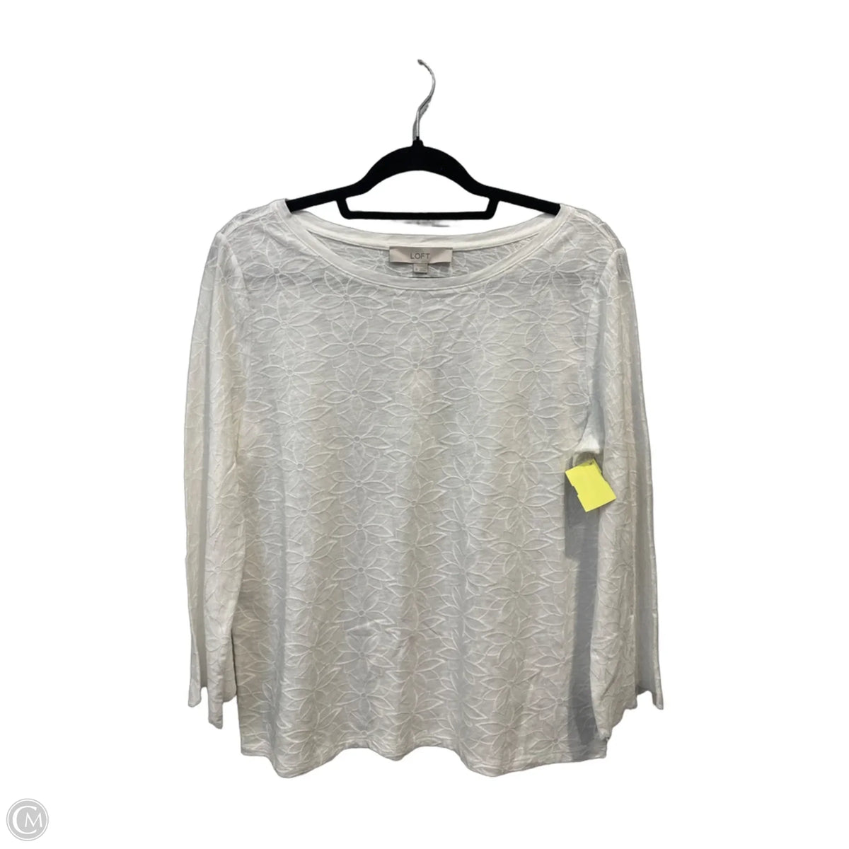 Top Long Sleeve By Loft In White, Size: M
