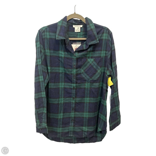 Top Long Sleeve By Beachlunchlounge In Plaid Pattern, Size: M