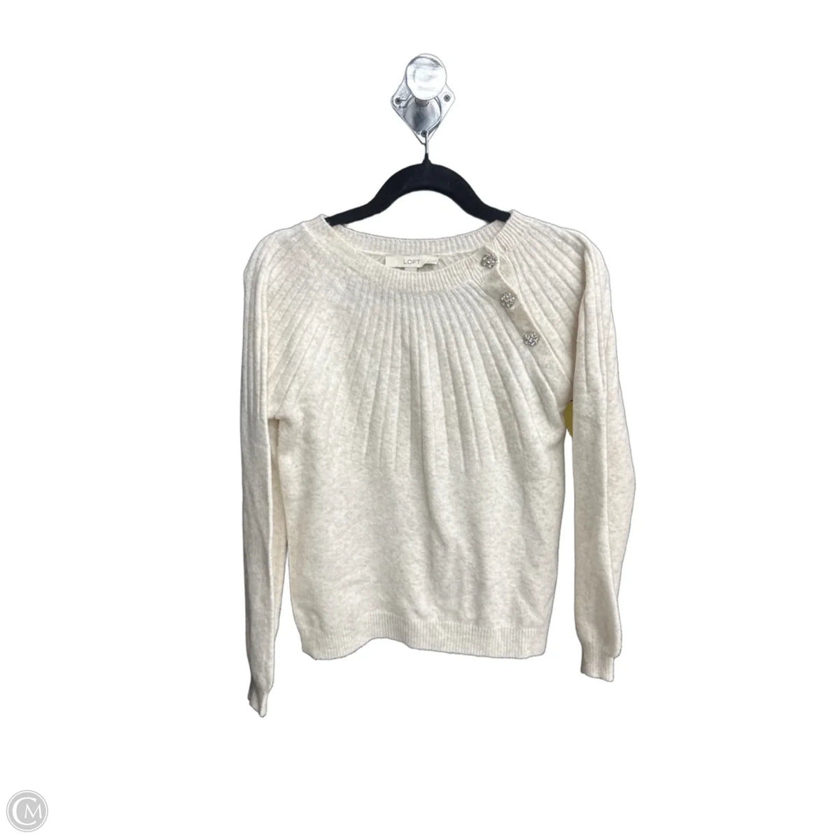 Sweater By Loft In Cream, Size: Xs