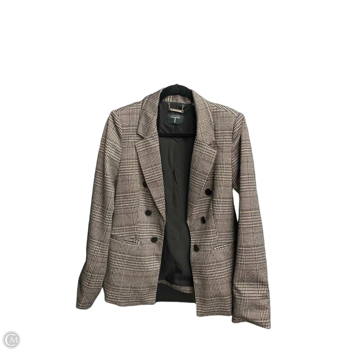 Blazer By Tahari In Checkered Pattern, Size: M