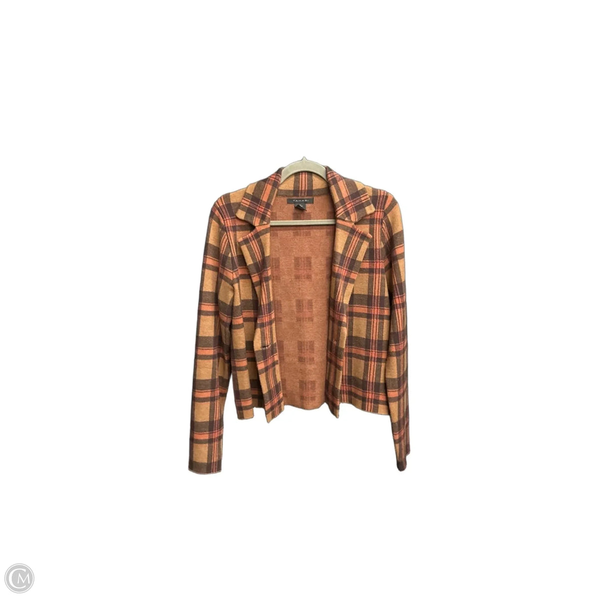 Blazer By Tahari In Plaid Pattern, Size: M