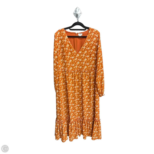 Dress Casual Maxi By J. Crew In Orange, Size: M