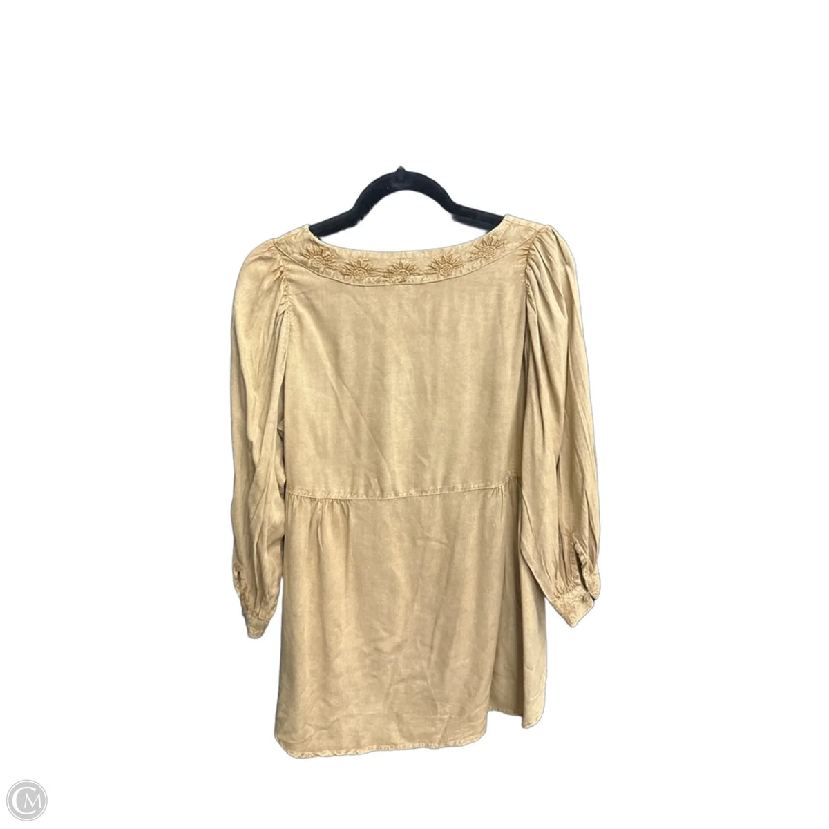 Top Long Sleeve By Solitaire In Brown, Size: S