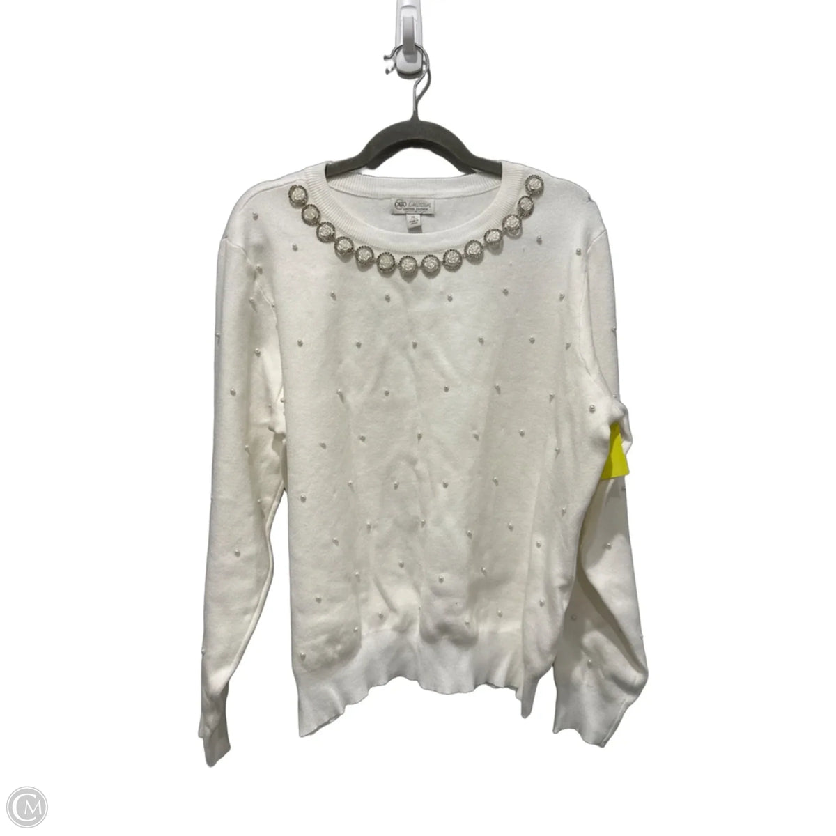 Sweater By Cato In White, Size: Xl