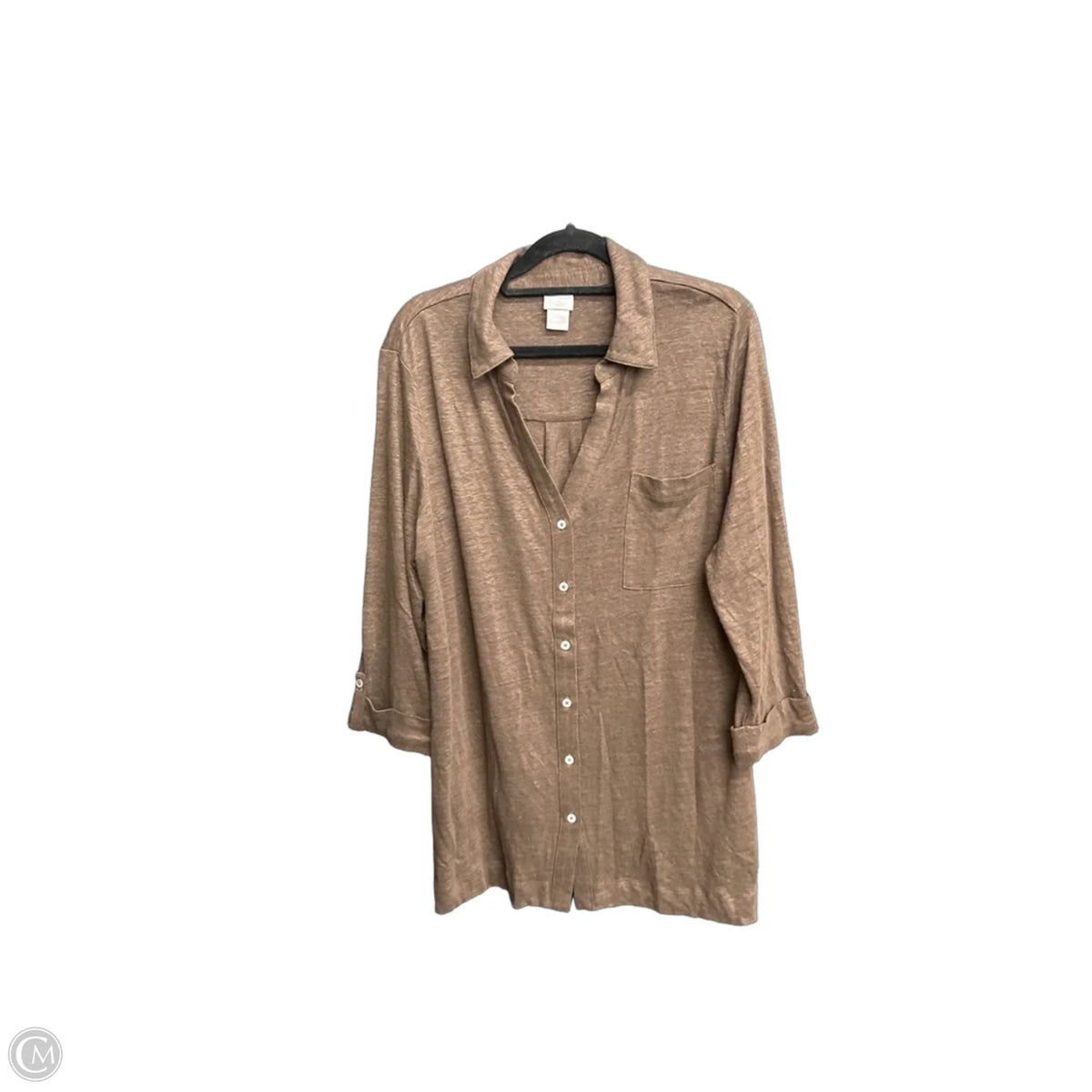 Top Long Sleeve By Chicos In Brown, Size: L