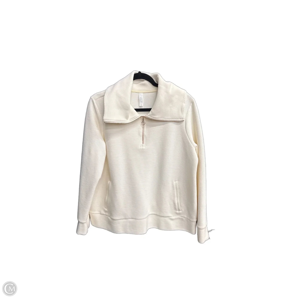 Sweatshirt Collar By Stylus In Cream, Size: L