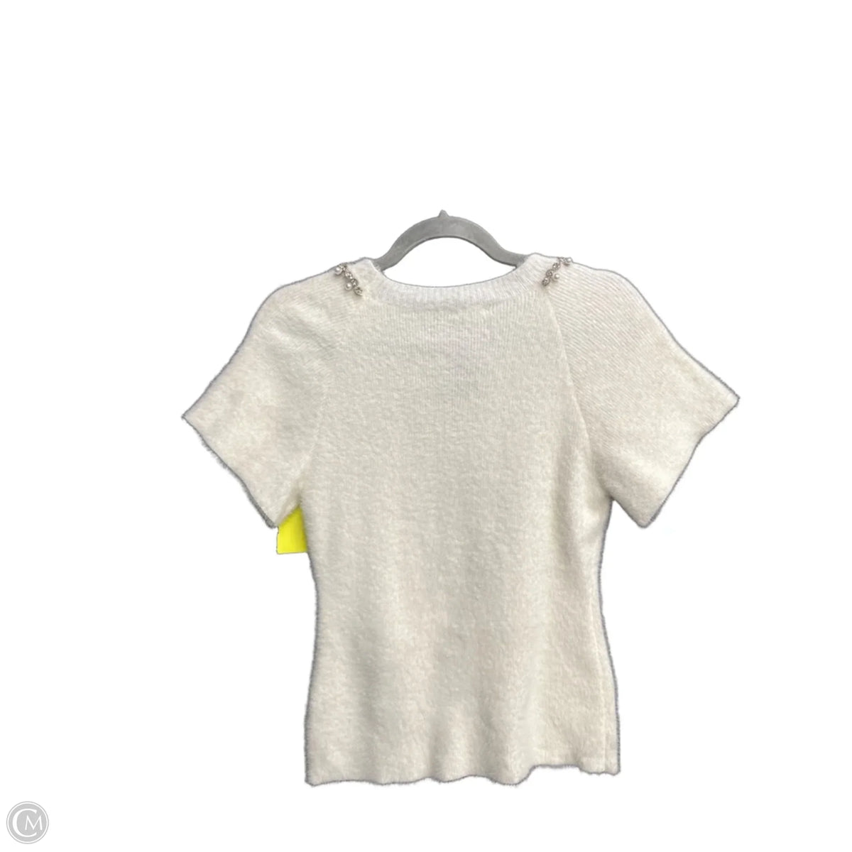 Sweater Short Sleeve By Voy In White, Size: S