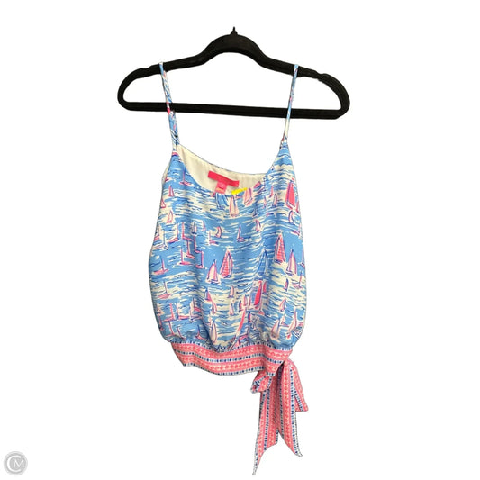 Top Sleeveless Designer By Lilly Pulitzer In Blue & Pink, Size: S