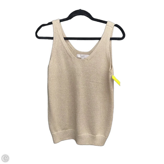 Top Sleeveless By Loft In Beige, Size: S