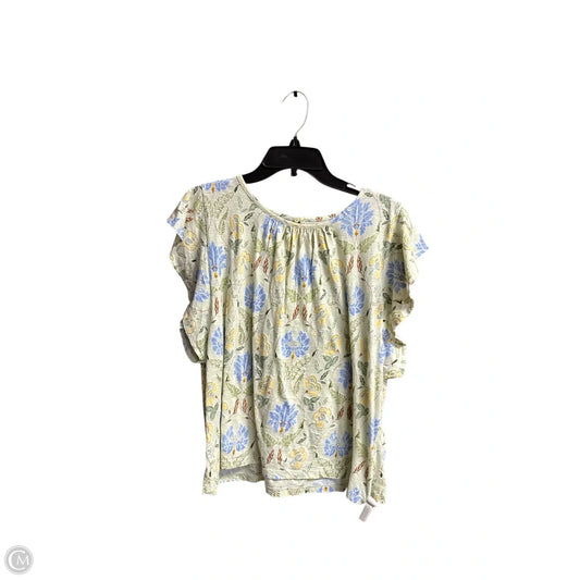 Top Short Sleeve By Loft In Floral Print, Size: L