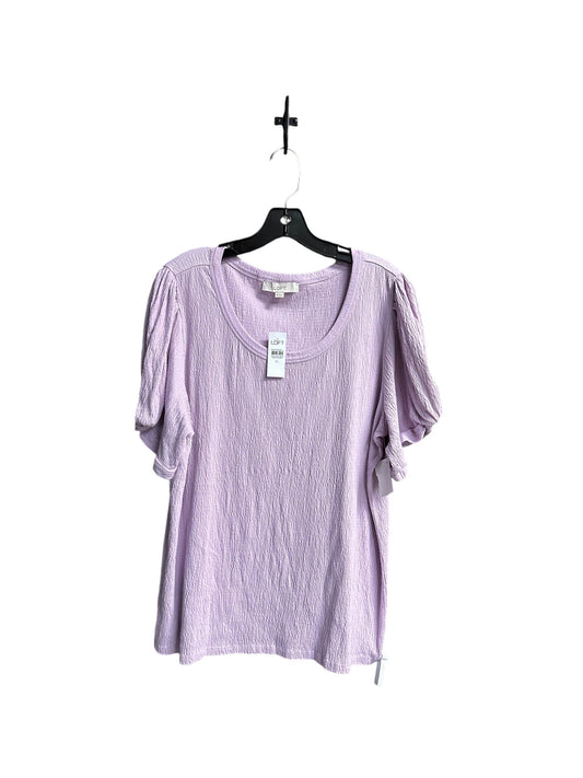 Top Short Sleeve By Loft In Purple, Size: Xl