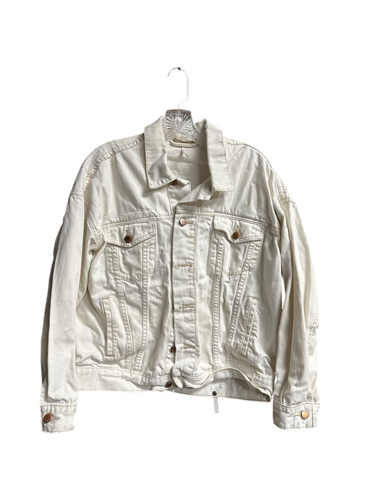 Jacket Denim By Free People In Cream, Size: Xs