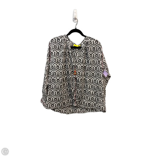 Top Long Sleeve By Roller Rabbit In Grey & White, Size: S