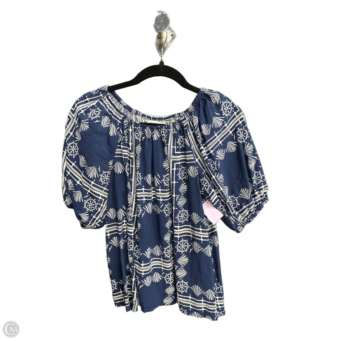 Top Short Sleeve By Sonoma In Blue & White, Size: S